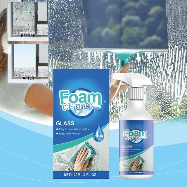 Glass Cleaner Foam Action Cleaner for Auto and Home Effective Stain