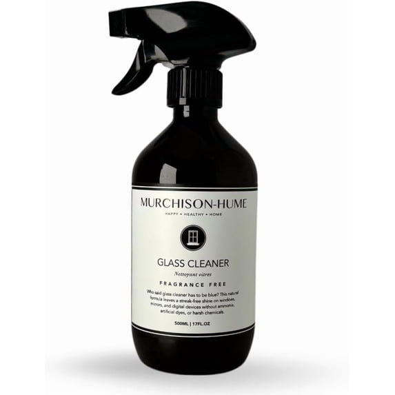 Glass Cleaner, Natural Glass Cleaner for Windows, Mirrors, Crystal, or Wine Glass – Streak-free, Ammonia-free, Non-toxic, Non-fuming, No Artificial Color or Fragrance, 17oz