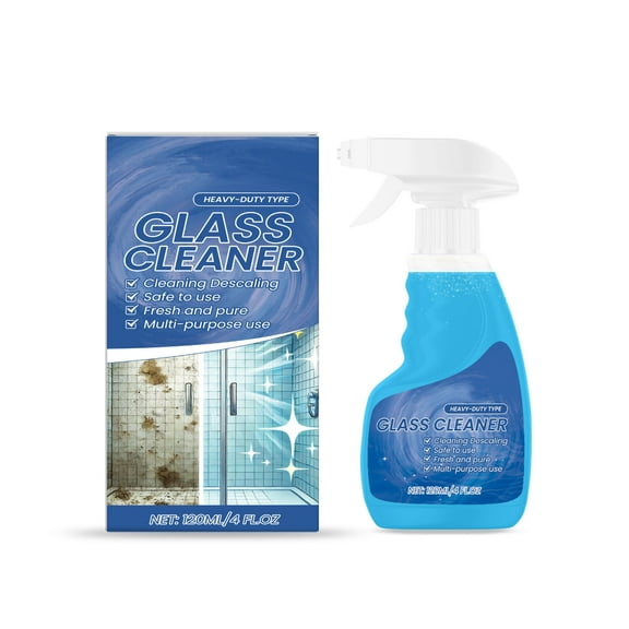 Glass Cleaner Remover 120Ml Spray For Removing Stains Dirt Grime From Windows Mirrors Glass Surfaces Leaves Streak Free Shine Easy To Use Formula For Home Car Office Cleaning