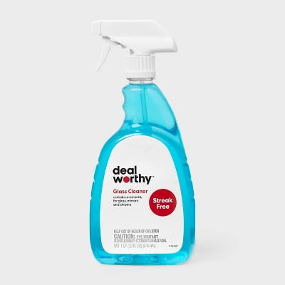 Glass Cleaner Spray Unscented Streak-Free - 32 fl oz - Dealworthy: Multi-Surface, Windows, Mirrors