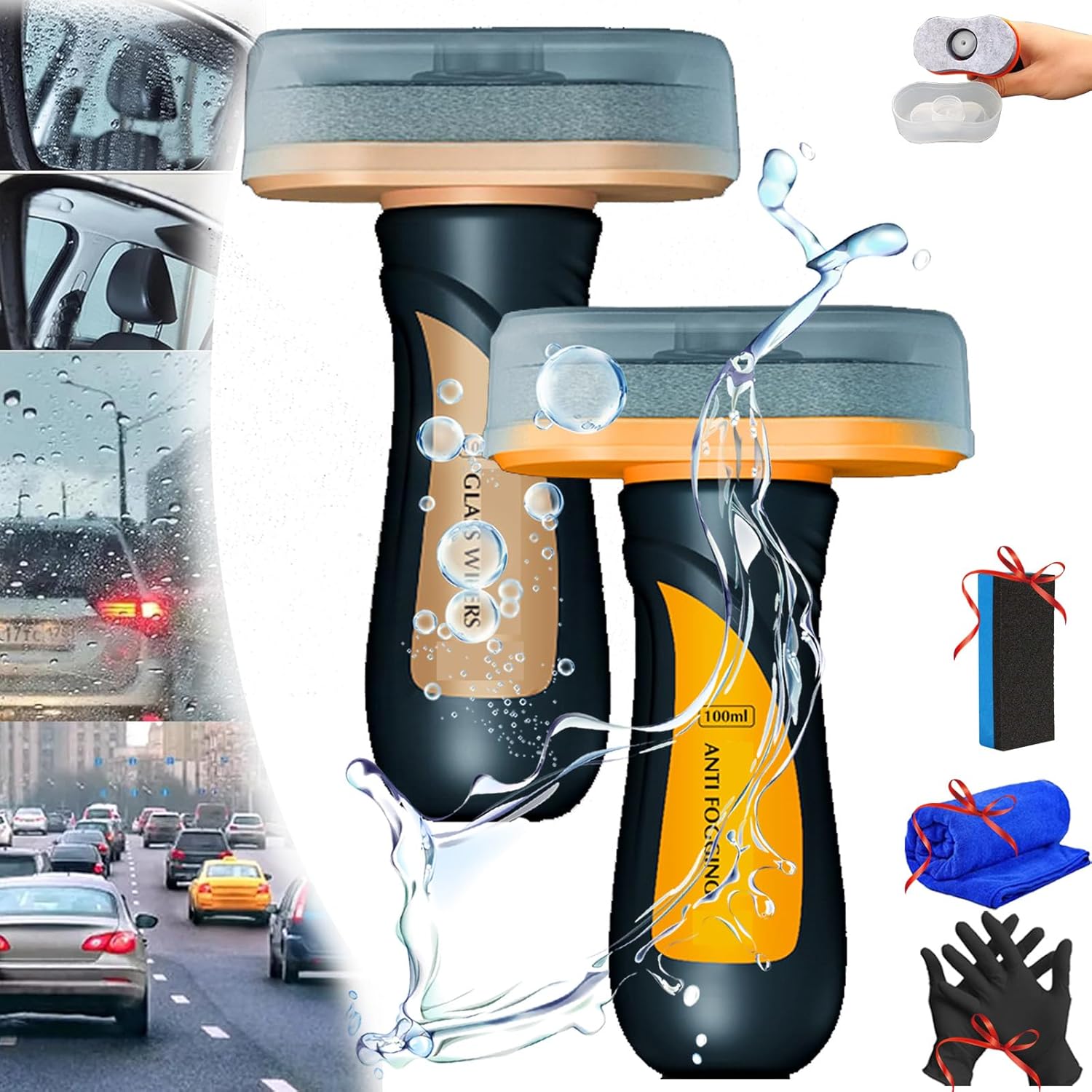 Glass Cleaning Board, Glass Coating for Windshield, 2In1 Glass