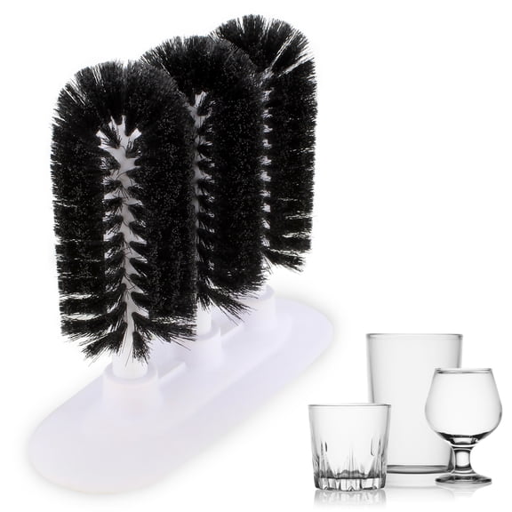 Glass Cleaning Brush 3 Brush Glass Washer 3pc Glass Rinser Triple Cup Washer