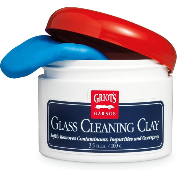 Glass Cleaning Clay for Car Window, Windshield, Shower Door, Stone, Ceramic Tiles, Removes Oil, Tar, Grease, Water Spots, and More 11049, 3.5oz, Blue