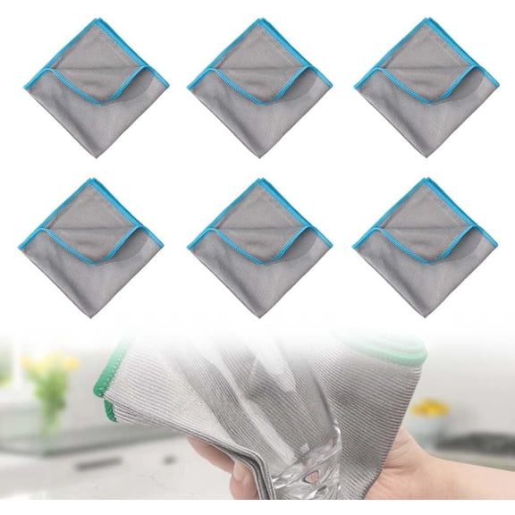 Glass Cleaning Cloth Microfiber Cleaning Cloth, Streak Free Cleaning Dish Rags for Washing, Lint Free Microfiber Glass Polishing Cloth Towels, for House Glasses Window Stainless Steel (Blue)