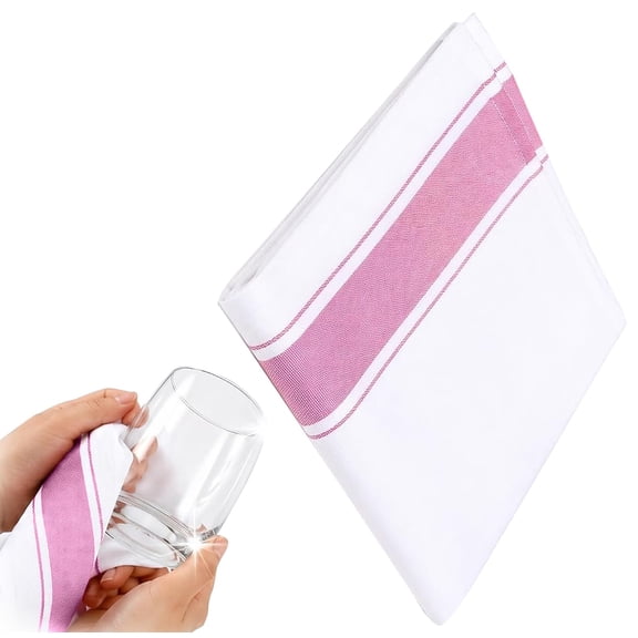 Glass Cleaning Cloths, Streak Free Cotton Cleaning Towels, Absorbent Reusable Dish Rags, Soft Non Scratch Kitchen Wipe, Glass Cup Cleaning Cloth, Lint Free Kitchen Cleaning Towels, 13.8×19.7 in,A