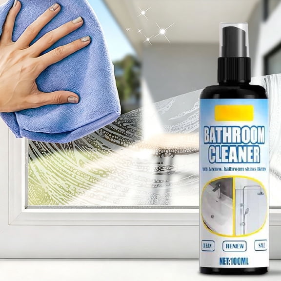 Glass Cleaning Spray, Multi Surface Window And Mirror Cleaner With Polishing Effect, Powerful Stain Remover For Shower Glass Home Windows And Daily Cleaning