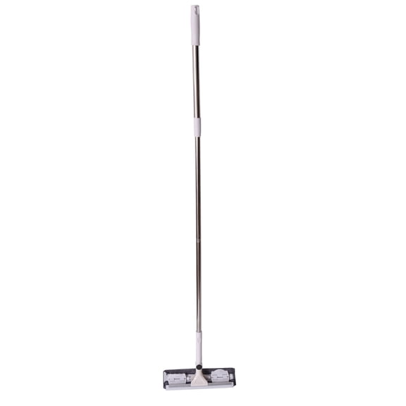 Glass Cleaning Tool Double-Sided Telescopic Rod Window Cleaner Squeegee Wiper Long Handle Rotating Head Brush Silicone Scrubber,1* Glass Scrape,silver