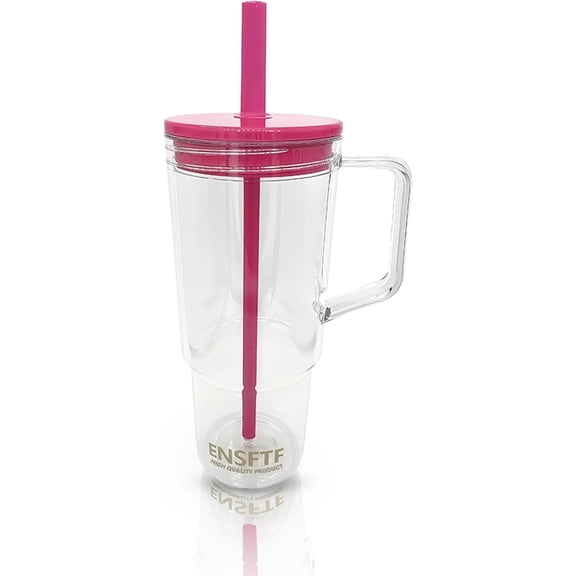 Glass-Clear 40oz Insulated Tumbler with Lid & Straw - 8-Hour Hot & Cold Lock - Leakproof | Car Cup Holder Fit | BPA-Free | Tritan Material | FDA-Approved Food Safe | (White)