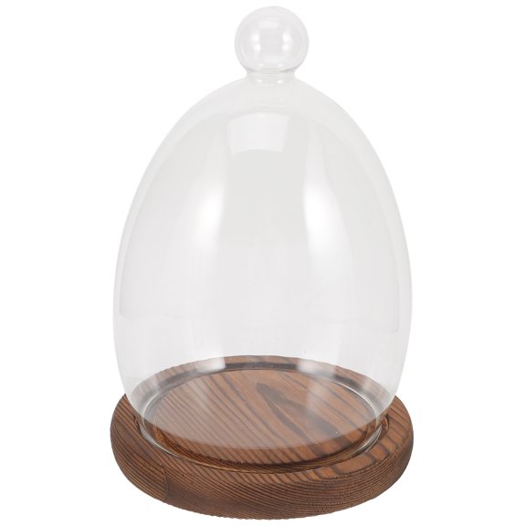 NUOLUX Display Glass Dome with Base Transparent Egg-shaped 1Pack for Women Valentine's Day