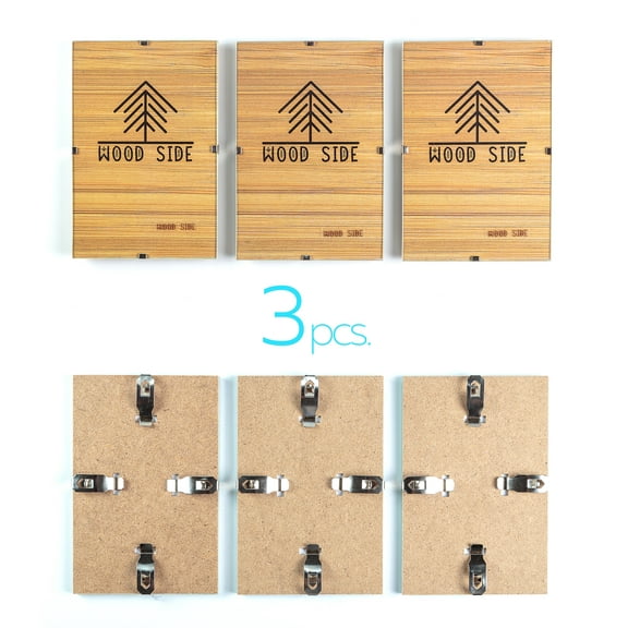 Glass Clip Picture Frames 4x6 - Pack of 3, Clear Craft Photo Frames