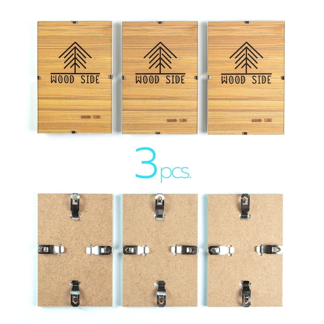 Glass Clip Picture Frames 4x6 Pack of 3, Clear Craft Photo Frames