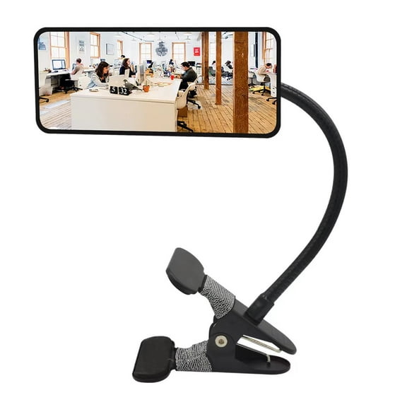 Glass Clip On Security Mirror, Ampper Flexible Convex Cubicle Mirror for Personal Safety and Security Desk Rear View Monitors or Anywhere (6.69" x 2.95", Rectangle)