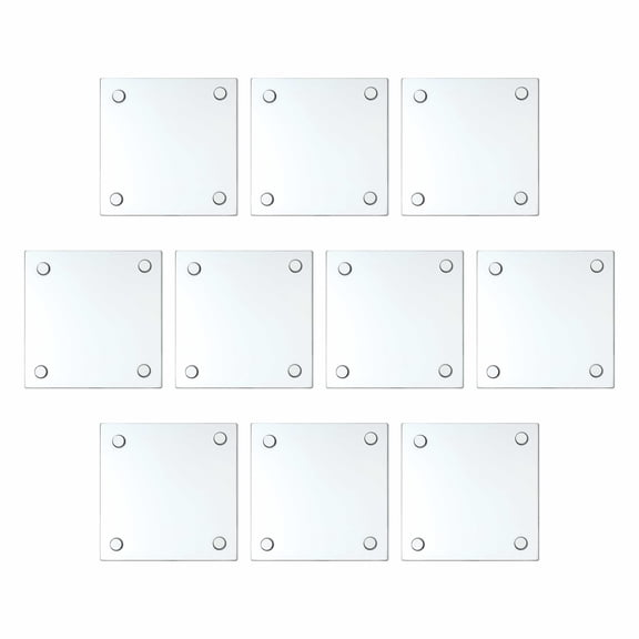 Glass Coasters 4 in. Set of 10, Bulk Pack - Table decor, Kitchen decor, Wedding Favors - Clear