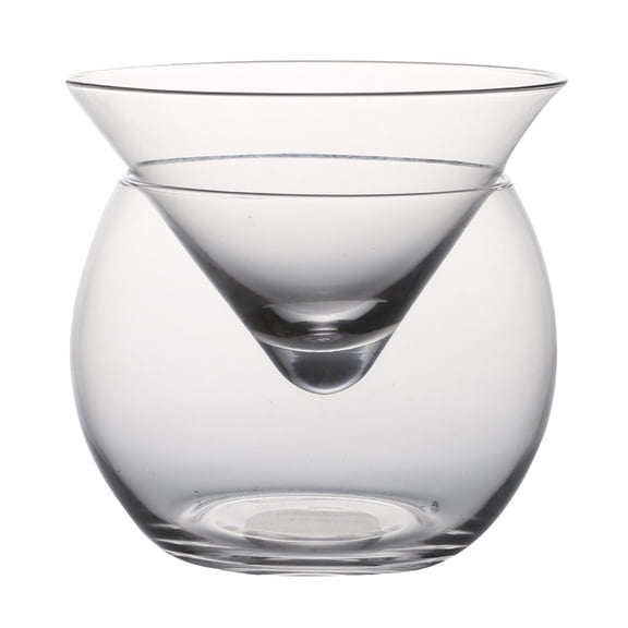 Glass Cocktail Mugs Iced Crystal Wine Glass Cone Globular Set Bartender Drinking Cups Double