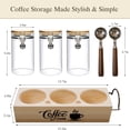 thumbnail image 1 of Glass Coffee Canister Set with Shelf & Spoons - 3 Piece Airtight Seal Coffee Bean Storage Containers & Filter Holder for Kitchen Organization, 1 of 5
