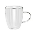 thumbnail image 1 of Glass Coffee Cups, Double Wall Thermo Insulated Coffee Cups, Glass Coffee Mugs with Handle 13x7.4x10.8cm (Clear), 1 of 7