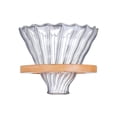 thumbnail image 1 of Glass Coffee Drip Filter With Wooden Holder Clear/Beige 10x11.5cm, 1 of 5