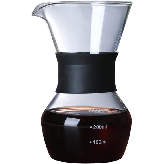 Glass Coffee Kettle with Stainless Steel Filter Drip Brewing Hot Brewer Coffee Pot Dripper Barista Pour Over Coffee Maker Jars
