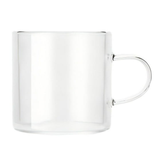 Glass Coffee Mugs ,2.3''x2.2'' Clear Coffee Cups,Dishwasher and Microwave Safe,Heat Resistant and Explosion-Proof,Lightweight Tea Mugs with Anti Scald Handle,for Cereal,Yogurt,Beverage,Milk(Clear)