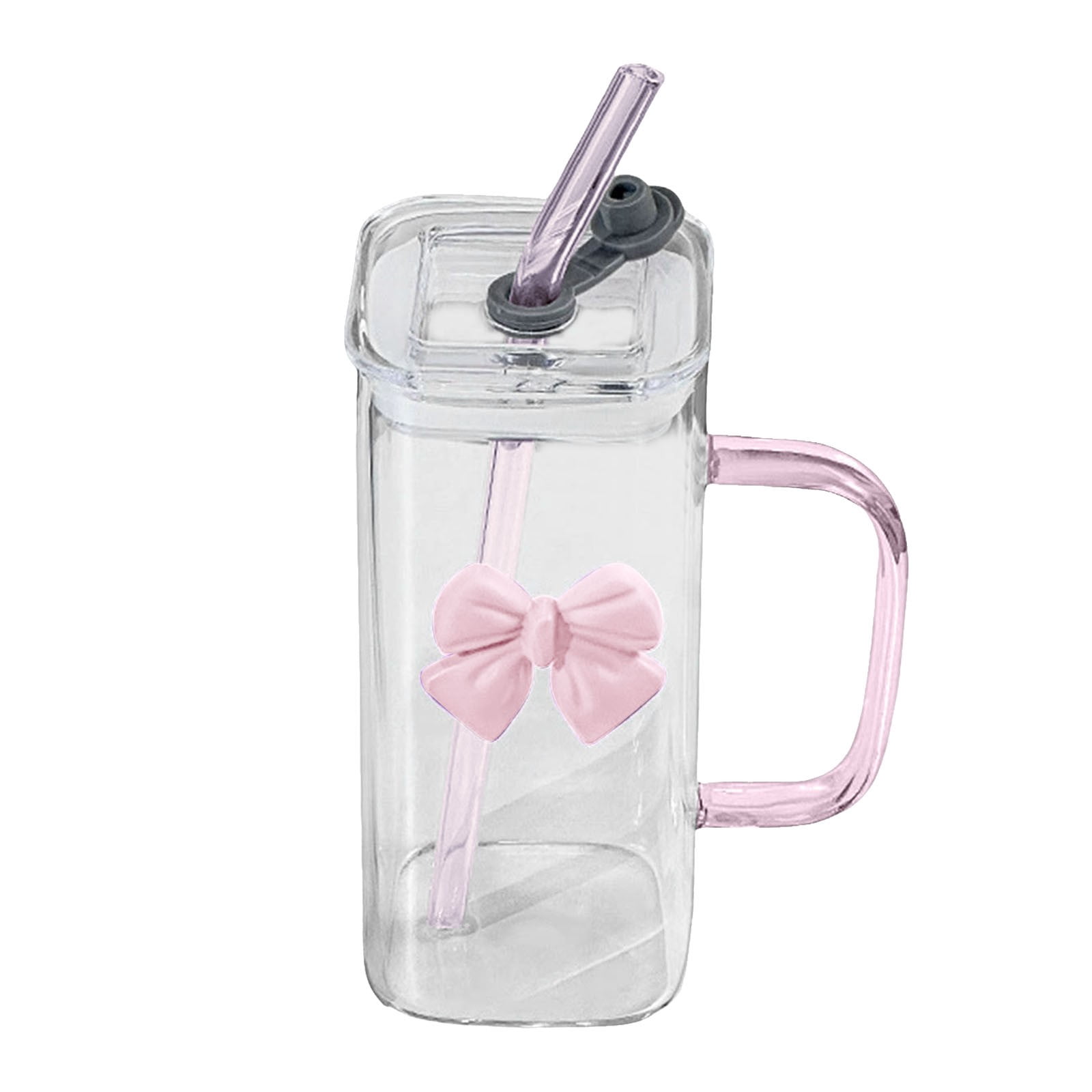 Glass Coffee Mugs, Borosilicate Clear Cups, Heat Resistant Transparent Glassware, Cute Bowknot Tea Cups, Latte Glasses, Hot & Cold Drinkware, Espresso Cups for Home Kitchen Office