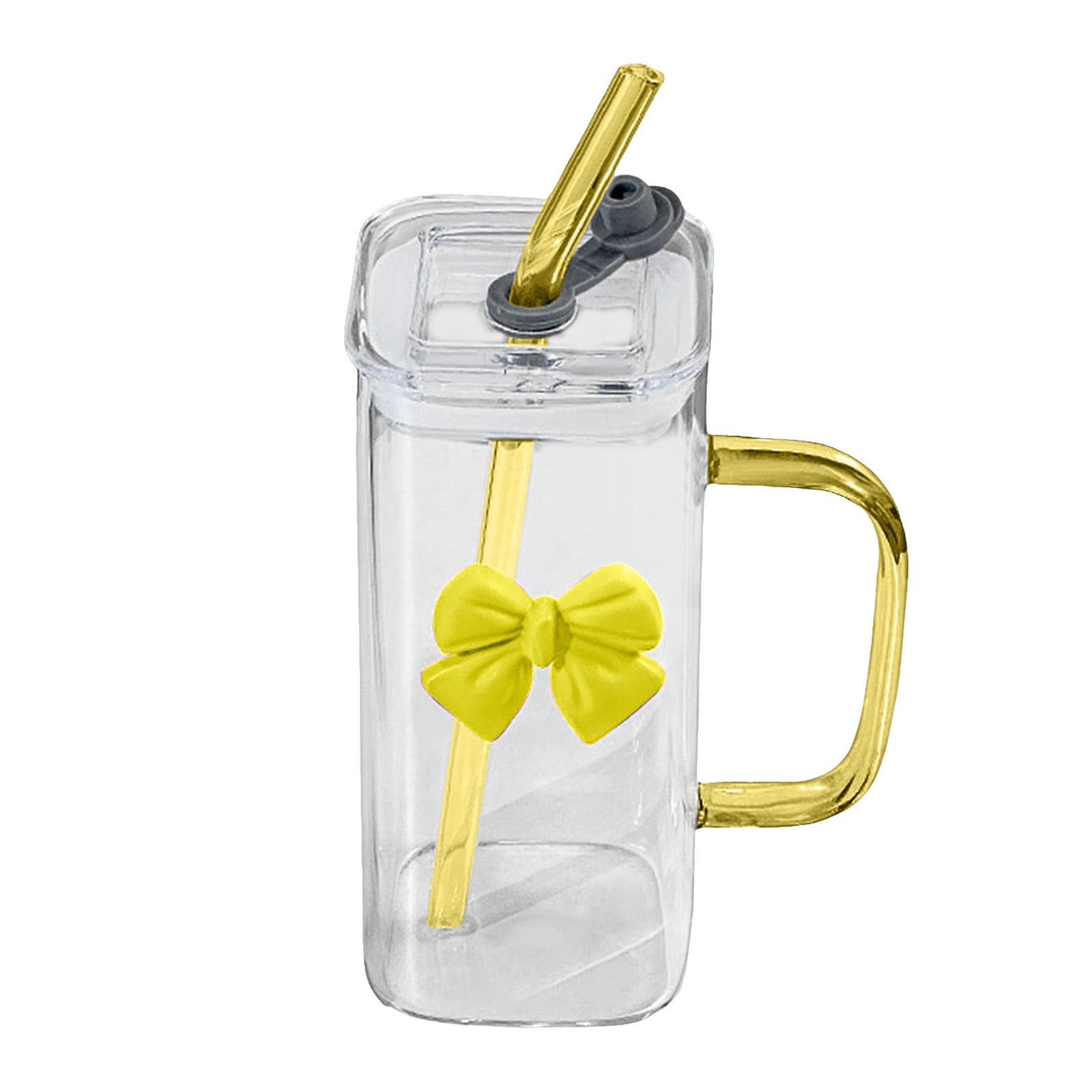 Glass Coffee Mugs, Borosilicate Clear Cups, Heat Resistant Transparent Glassware, Cute Bowknot Tea Cups, Latte Glasses, Hot & Cold Drinkware, Espresso Cups for Home Kitchen Office
