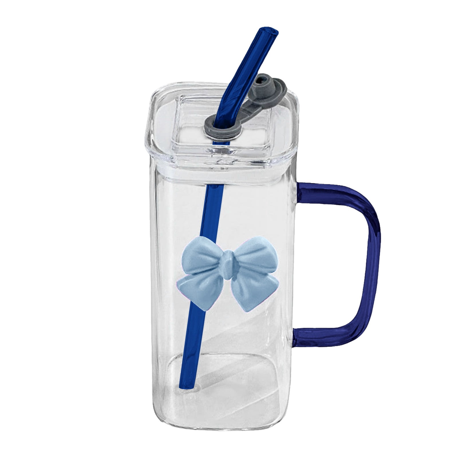 Glass Coffee Mugs, Borosilicate Clear Cups, Heat Resistant Transparent Glassware, Cute Bowknot Tea Cups, Latte Glasses, Hot & Cold Drinkware, Espresso Cups for Home Kitchen Office
