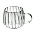 thumbnail image 1 of Glass Coffee Mugs, Glass Coffee Cups with Vertical Striped Pattern,Clear Tea Cup for Water,Coffee,Hot and Cold Beverage,Christmas Thanksgiving Gifts, 1 of 5