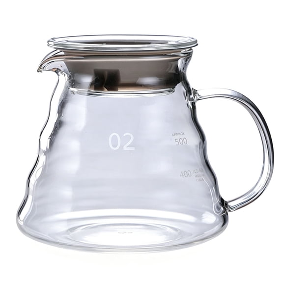Glass Coffee Server for Coffee Maker, Standard Glass Coffee Carafe, Coffee Pot with Lid, Clear,600ml