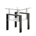 thumbnail image 1 of Glass Coffee Table, 2-TierGlass Top Accent Table With Storage Shelf, Modern Coffee Table For Small Spaces Living Room Bedroom, 1 of 9