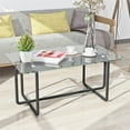 thumbnail image 1 of Glass Coffee Table,Clear Rectangle Glass Coffee Table, Modern Coffee Table with Metal Legs,Transparent, 1 of 7