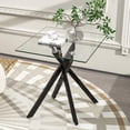 thumbnail image 1 of Glass Coffee Table, Holaki 17.7" Clear Square Glass Coffee Table, Modern Coffee Table with Metal Legs, Center Table Sofa Table Home Furniture for Living Room, 1 of 6