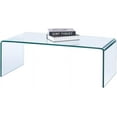 thumbnail image 1 of Glass Coffee Table, Modern Clear Tables for Living Room, Small Rectangle Tempered Glass Waterfall Sofa End Coffee Tables 39.4" x 19.7" x 13.78"H, 1 of 9