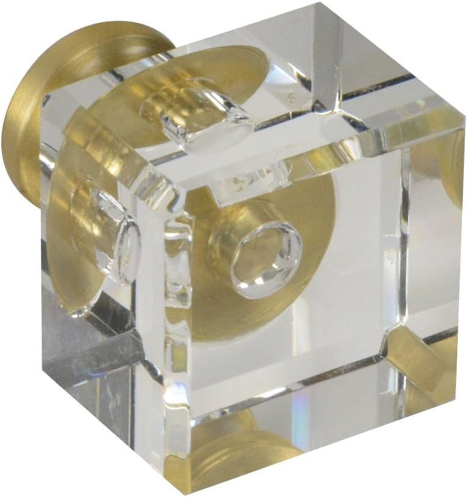 Glass Collection 1 in. (25mm) Clear Glass with Brass Base