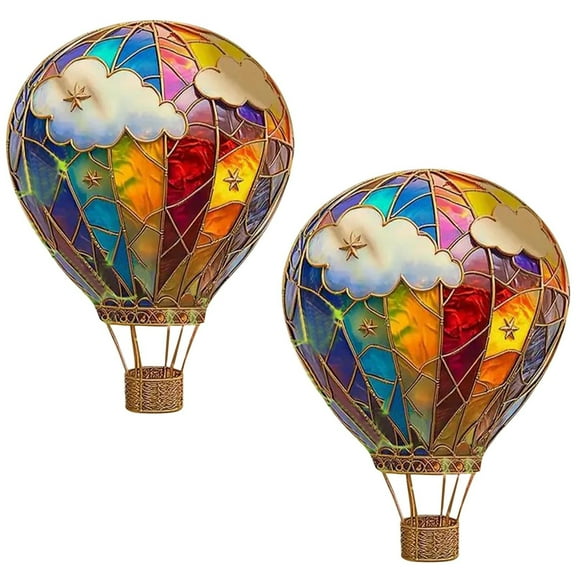 Glass Colorful Solar Hot Air Balloon Lantern with Flame Flickering,Garden Decor Glass Hot Air Balloon Solar Lantern Outdoor Waterproof Hanging Light for Patio,Porch,Yard Gifts for Women