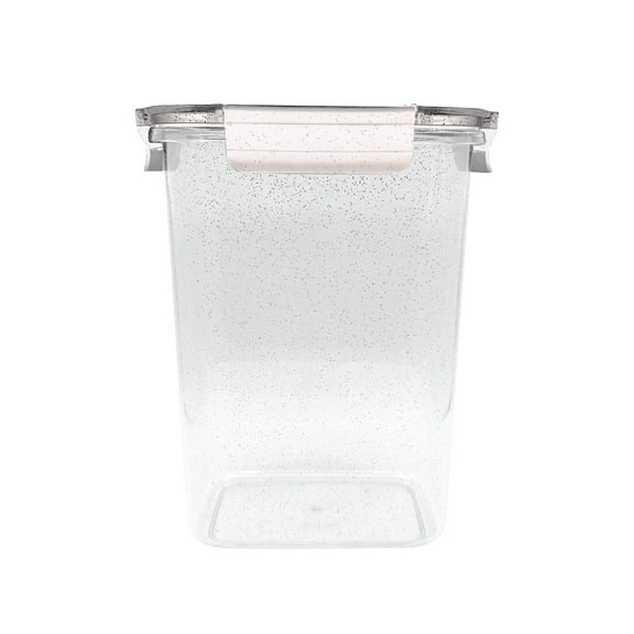 JUST COOK Airtight Speckled Glass Food Storage Container with Lid, 4L, Clear