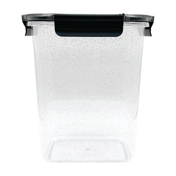 JUST COOK Airtight Speckled Plastic Food Storage Container with Lid, 3L, Black