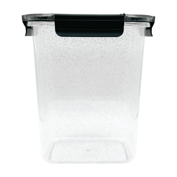 JUST COOK Airtight Speckled Glass Food Storage Container with Lid, 3L, Black