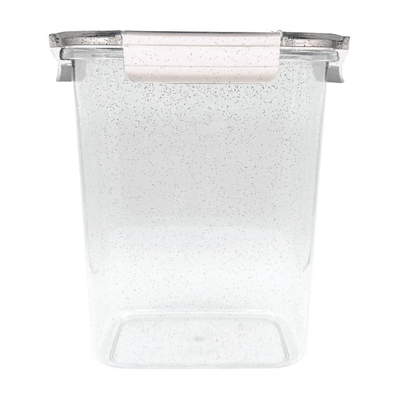 JUST COOK Airtight Speckled Glass Food Storage Container with Lid, 3L, Clear