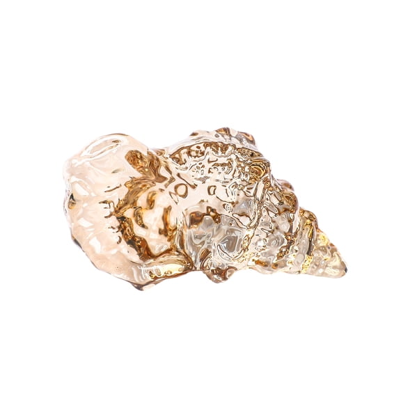 Glass Conch Figurines, Hand Blown Seashell Art Figurine, Crystal Glass Paperweight, Home Decor Collectible StatueChampagne