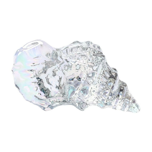 Glass Conch Figurines, Hand Blown Seashell Art Figurine, Crystal Glass Paperweight, Home Decor Collectible StatueTransparent Color