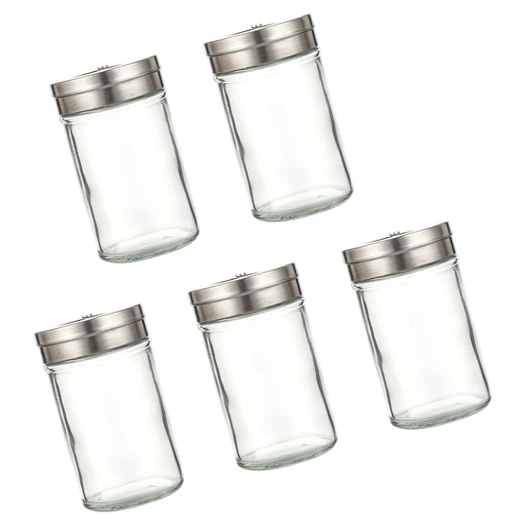 Glass Condiment Container With Customizable Dispenser Practical Metal Lid Shaker For Kitchen Seasoning Storage