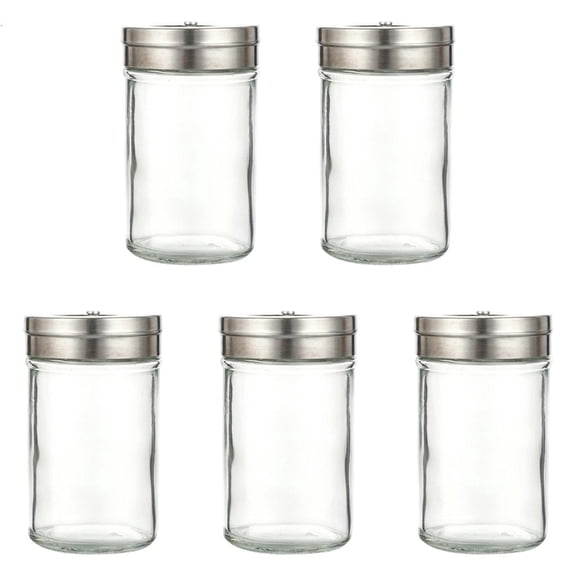Glass Condiment Container With Customizable Dispenser Practical Metal Lid Shaker For Kitchen Seasoning Storage