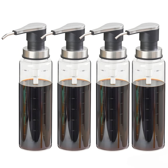 Glass Condiment Squeeze Bottle in Clear 500ml Ideal for Sauces and Dressings
