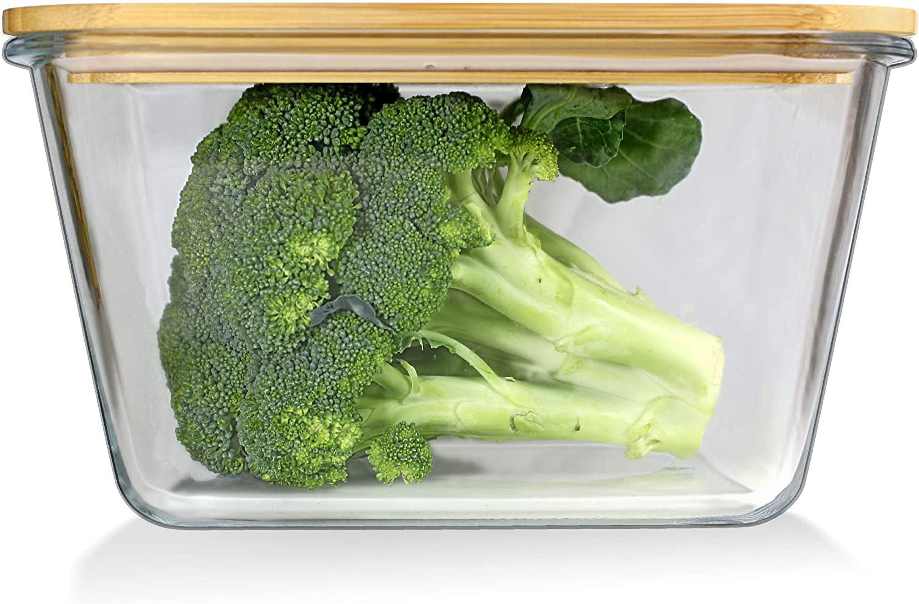 Glass Container Bamboo Lids, Glass Food Storage Containers, Meal Prep