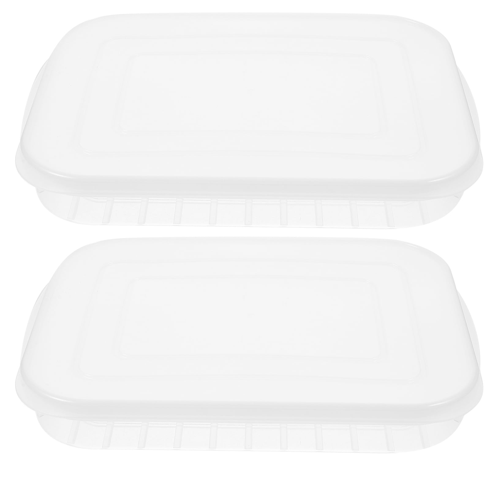 Glass Container with Lid 2 Pcs Bacon Sealed Boxes Lunch Meat Refrigerator up Storage