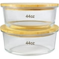 URBAN GREEN Round Glass Containers with Bamboo Lids, Large Food Storage