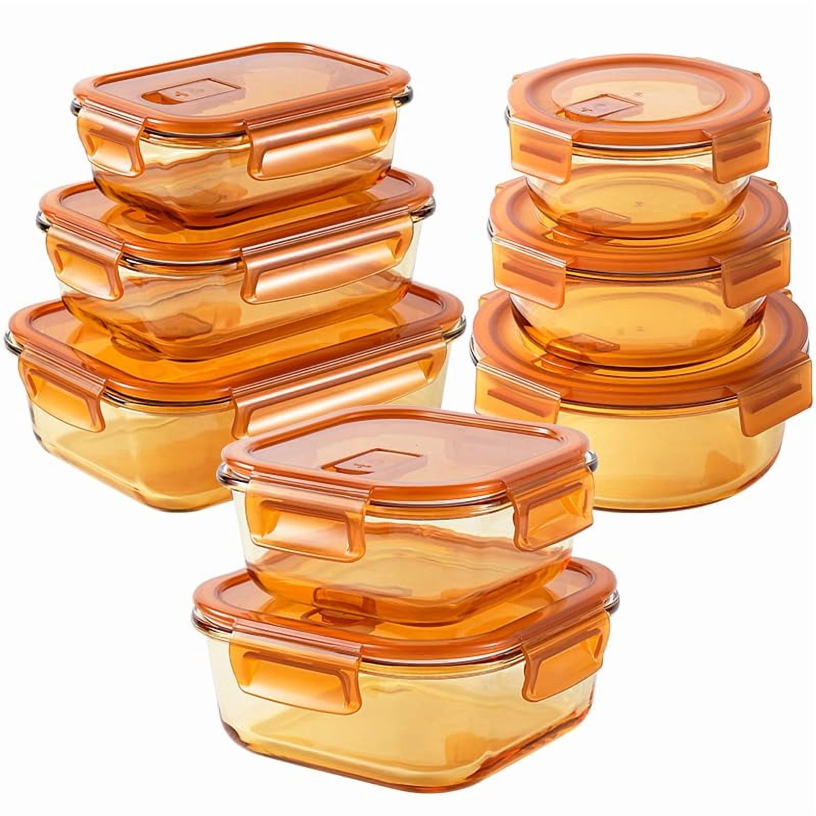 Lockable Stackable Glass Containers Glass Containers for Food Storage with Airtight Lids, 8-Piece Set ...