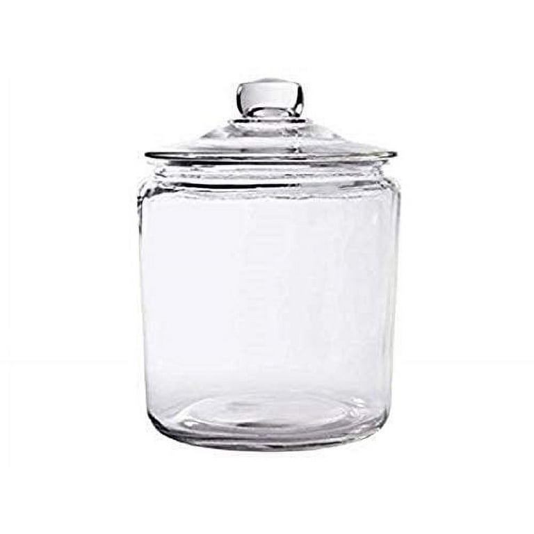 Airtight Glass Jar,Cookie Candy Penny Jar with Leak Proof Rubber Gasket Lid,1 Gallon Clear Round Big Household Multifunctional Storage Container