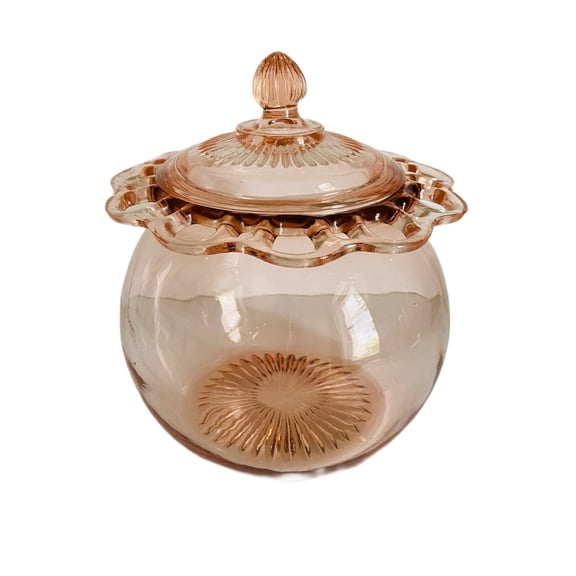 Glass Cookie Jar, Pink Old, Kitchen Decor and Accessories