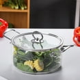 thumbnail image 1 of Glass Cooking Pot 2.5L/3.5L Heat Resistant Simmer Pot Clear Glass Pots with Pot Lid and Two Handle Borosilicate Glass Cookware for Stove Gas Cooktop Microwave Oven, 1 of 7